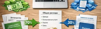 Схема разделения доходов, расходов и НДС по двум налоговым режимам на примере УСН и ПСН.